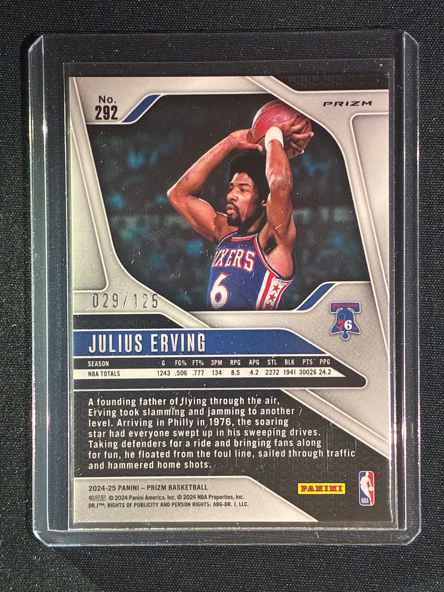 2024-25 Prizm JULIUS ERVING Legends Blue Ice 29/125 #292