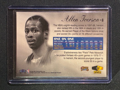 1998-99 Flair Showcase ALLEN IVERSON Row 1 Showpiece 1204/1500
