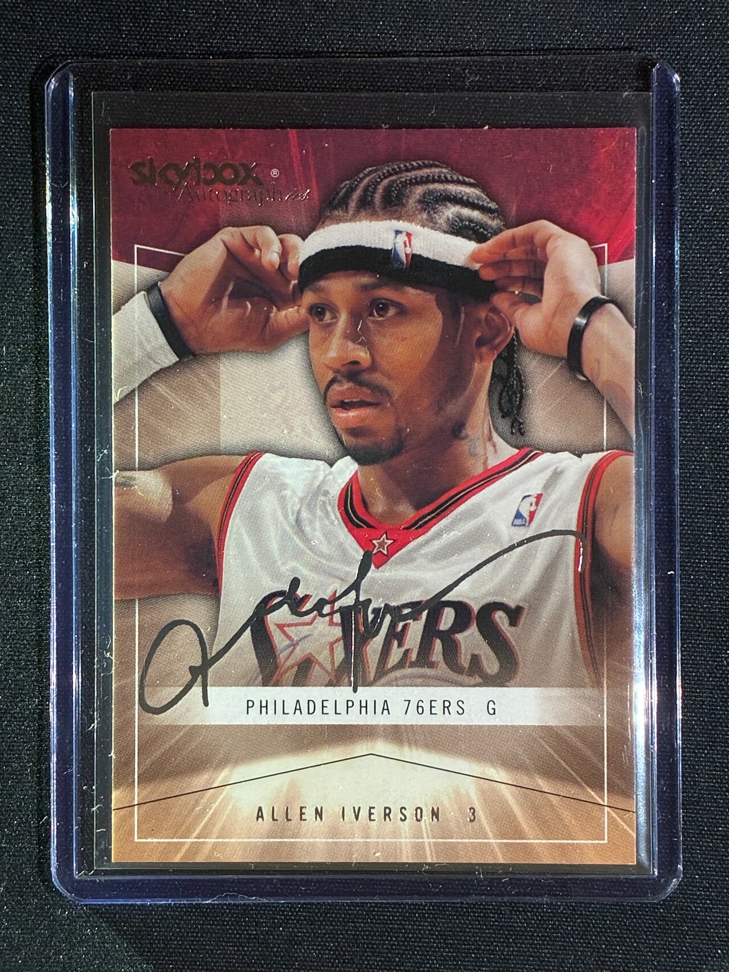 2004-05 Skybox Autographics ALLEN IVERSON Foil Signature Silver Base #52
