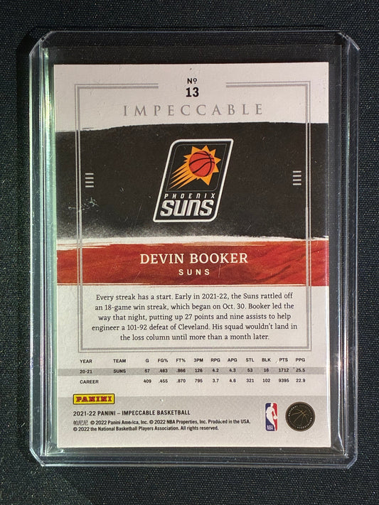 2021-22 Impeccable DEVIN BOOKER Base Bronze 58/99 #13