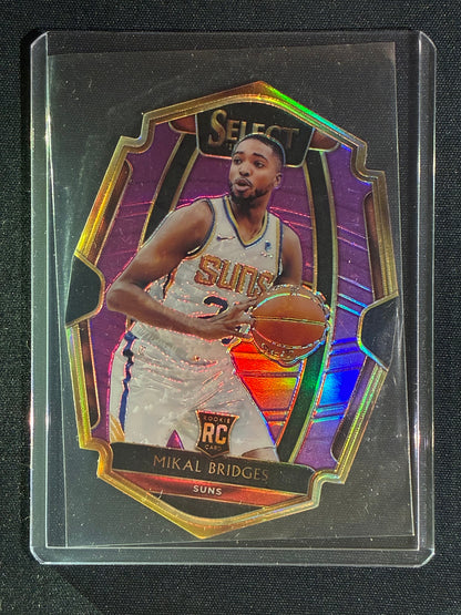 2018-19 Select MIKAL BRIDGES Premier Level Rookie Purple Prizm Die-Cut 6/99 #192