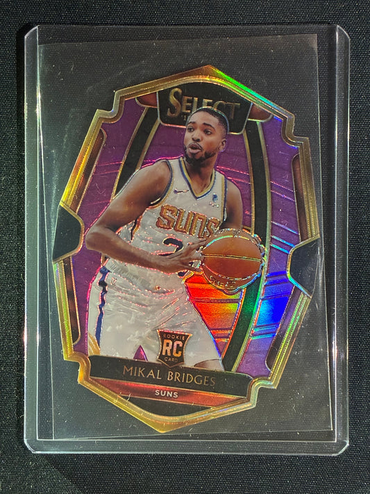 2018-19 Select MIKAL BRIDGES Premier Level Rookie Purple Prizm Die-Cut 6/99 #192