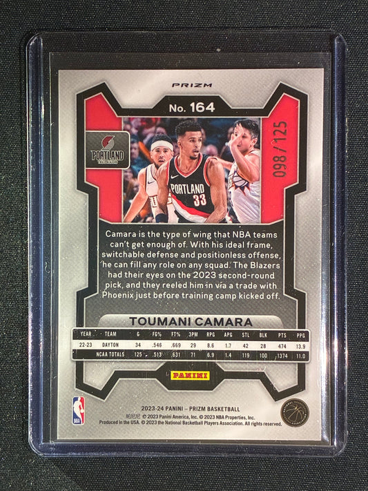 2023-24 Prizm TOUMANI CAMARA Rookie Blue Ice 98/125 #164