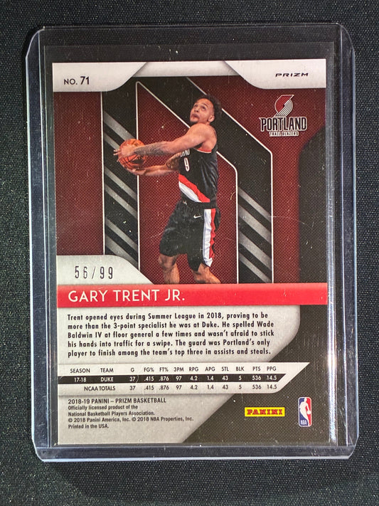 2018-19 Prizm GARY TRENT JR. Rookie Blue Prizm 56/99 #71