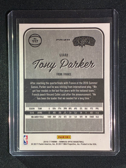 2016-17 Donruss Optic TONY PARKER White Sparkle SSP #117