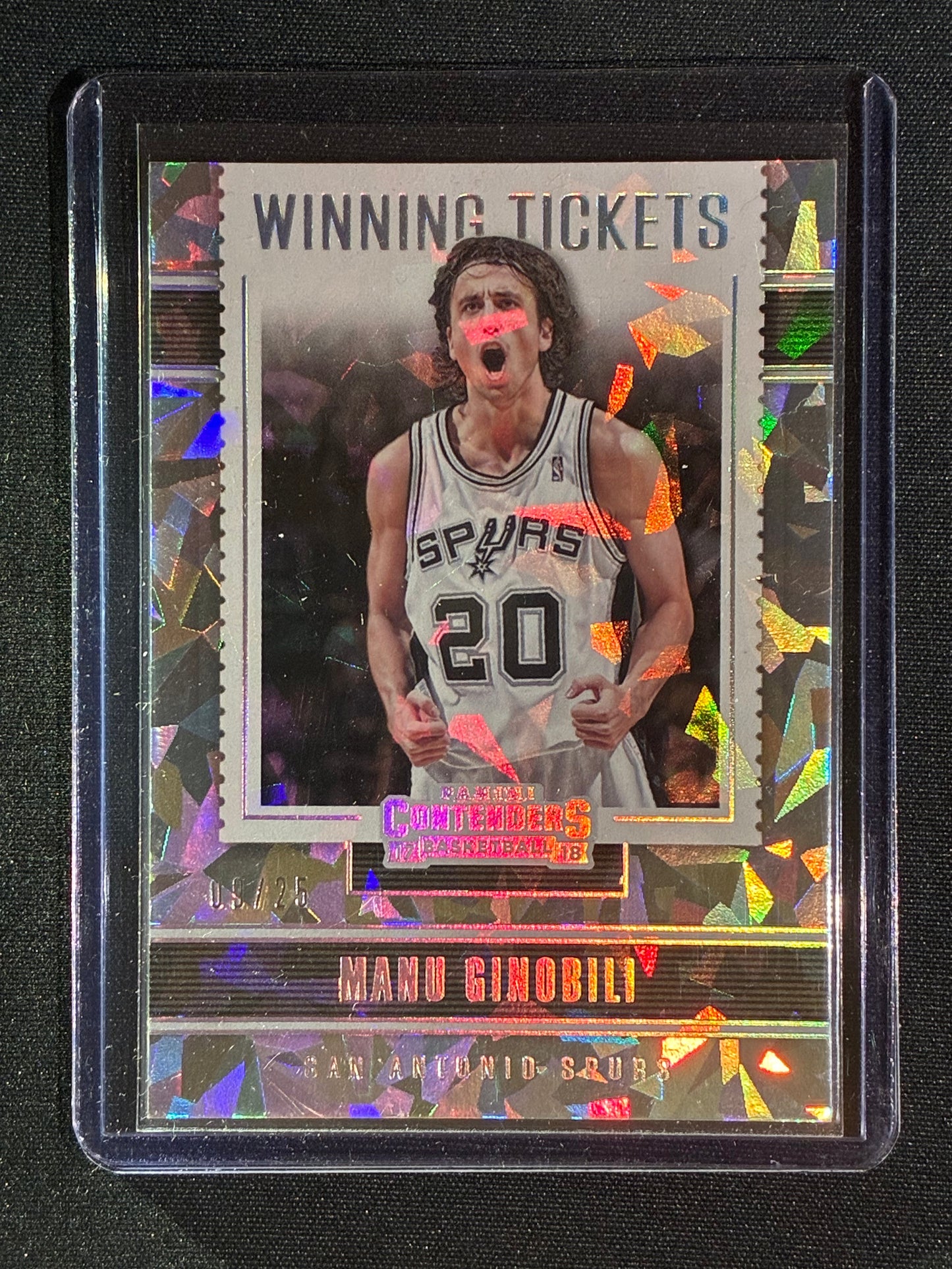 2017-18 Contenders MANU GINOBILI Winning Tickets Cracked Ice 9/25 #29
