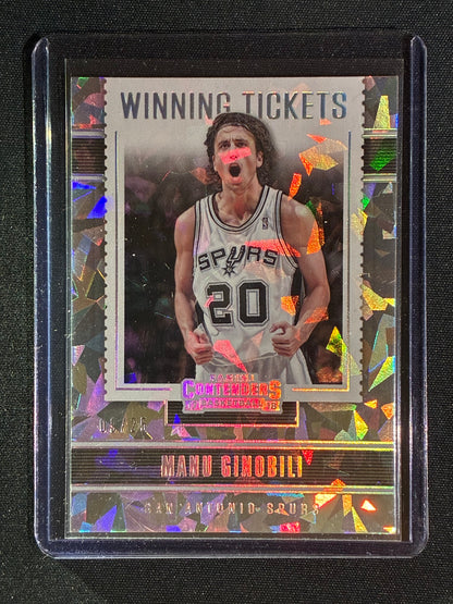 2017-18 Contenders MANU GINOBILI Winning Tickets Cracked Ice 9/25 #29