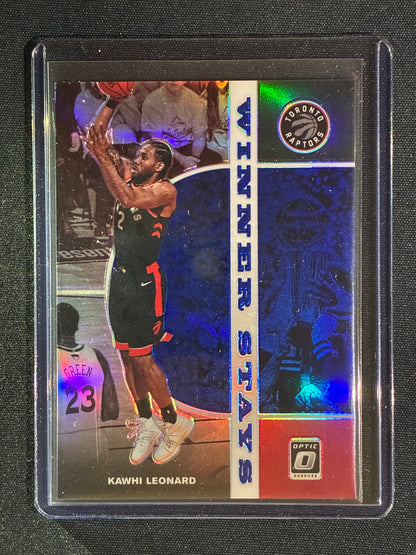 2019-20 Donruss Optic KAWHI LEONARD Winner Stays Blue Prizm 85/85 #8