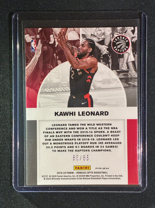 2019-20 Donruss Optic KAWHI LEONARD Winner Stays Blue Prizm 85/85 #8