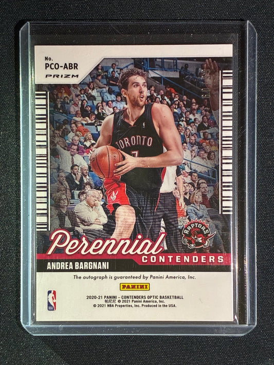 2020-21 Contenders Optic ANDREA BARGNANI Perennial Contenders Auto Silver Prizm 60/99