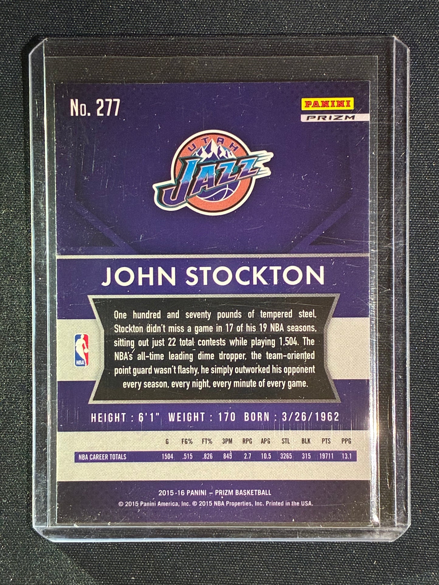 2015-16 Prizm JOHN STOCKTON Silver Prizm #277