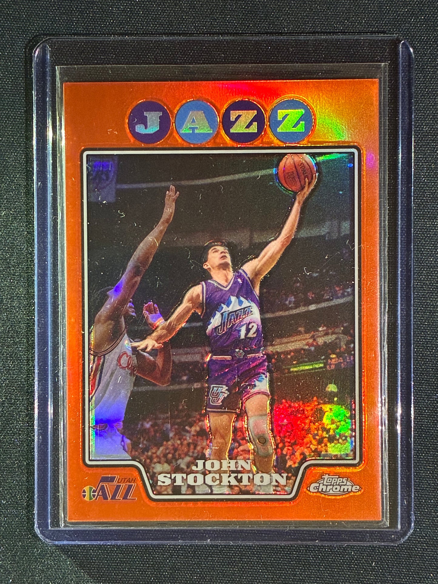 2008-09 Topps Chrome JOHN STOCKTON Orange Refractor Prizm 344/499 #166