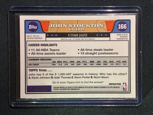2008-09 Topps Chrome JOHN STOCKTON Orange Refractor Prizm 344/499 #166