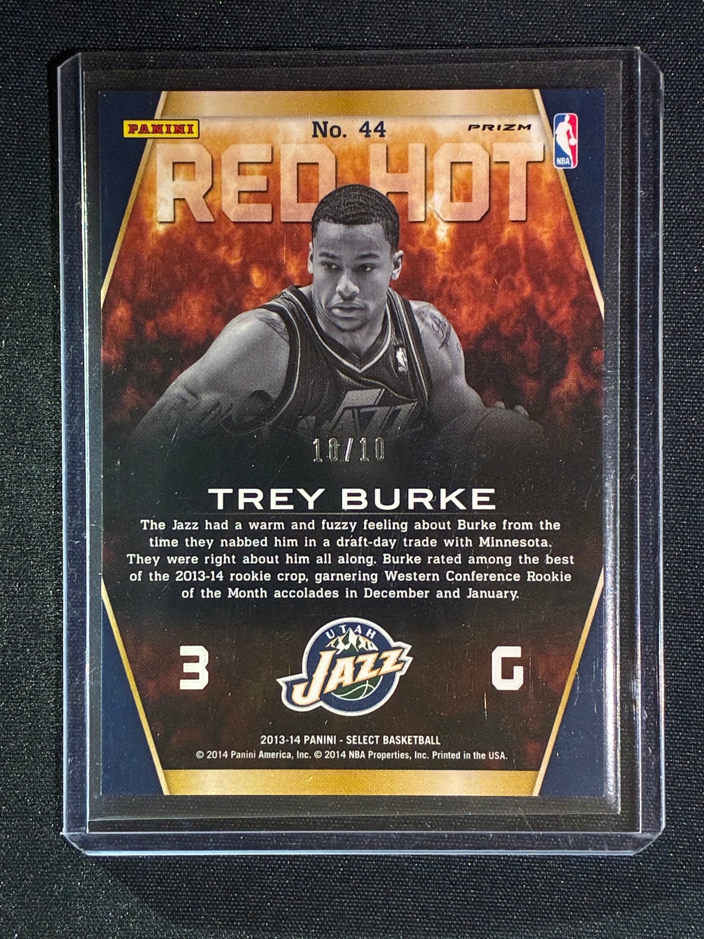 2013-14 Select TREY BURKE Rookie Red Hot Gold Prizm 10/10 #44