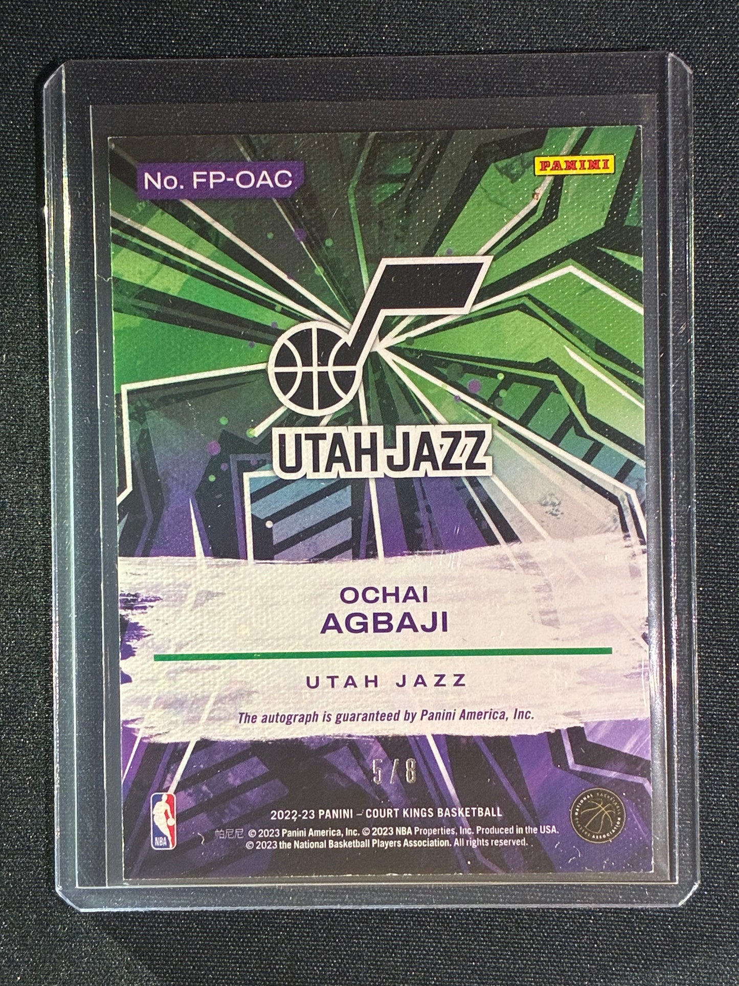 2022-23 Court Kings OCHAI AGBAJI Fresh Paint Rookie Auto Pink 5/8