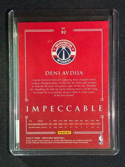 2020-21 Impeccable DENI AVDIJA International Rookie Red #92
