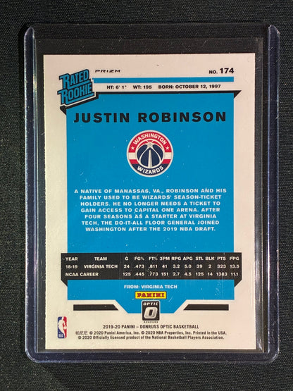 2019-20 Donruss Optic JUSTIN ROBINSON Rated Rookie White Sparkle SSP #174