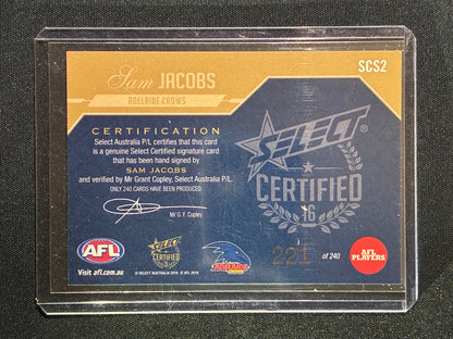 2016 Select Certified SAM JACOBS Signature Auto 221/240 #2