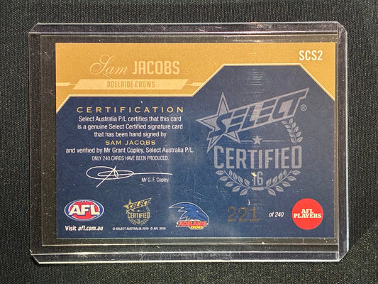 2016 Select Certified SAM JACOBS Signature Auto 221/240 #2
