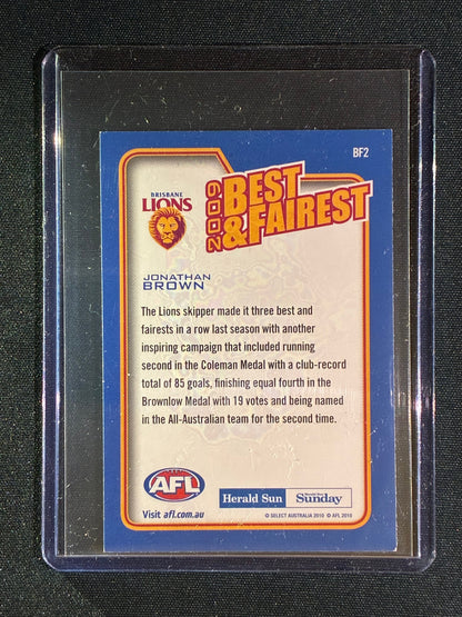 2010 Herald Sun AFL JONATHAN BROWN 2009 Best & Fairest Gold #2