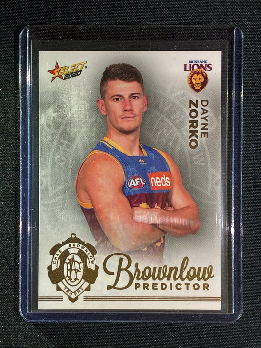 2020 Select Footy Stars DAYNE ZORKO Brownlow Predictor Gold 005/140 #7