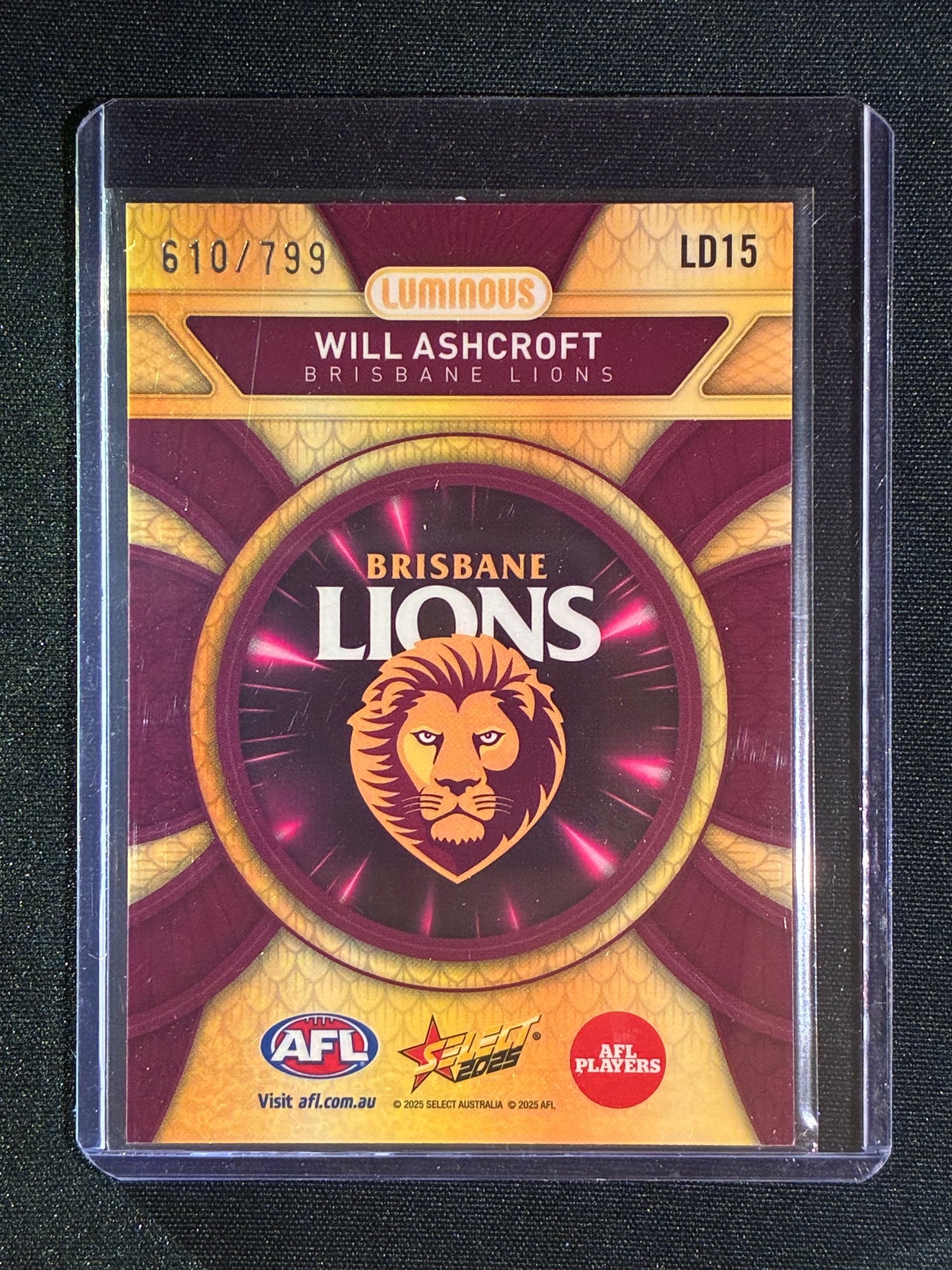 2025 Select Footy Stars WILL ASHCROFT Luminous Dragon Scales 610/799 #15