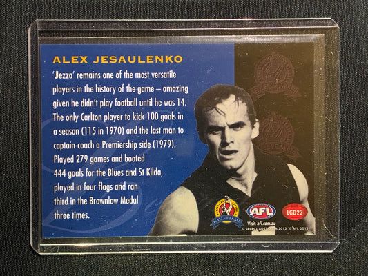 2012 Select Eternity ALEX JESAULENKO Legends Hall of Fame #22