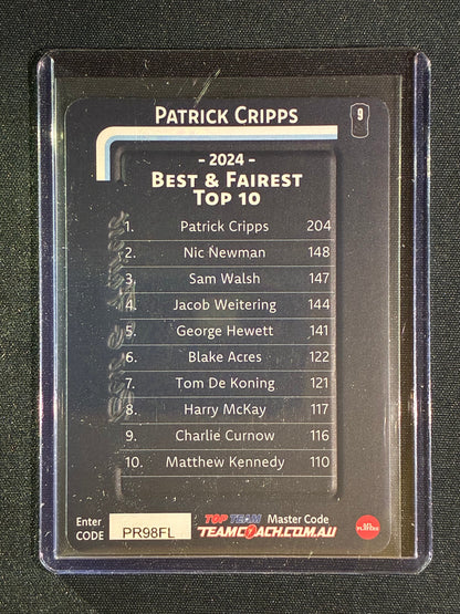 2025 Teamcoach PATRICK CRIPPS Best & Fairest Silver #3