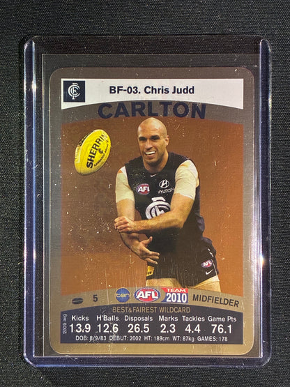 2010 Teamcoach CHRIS JUDD Best & Fairest Wildcard #3 Gold