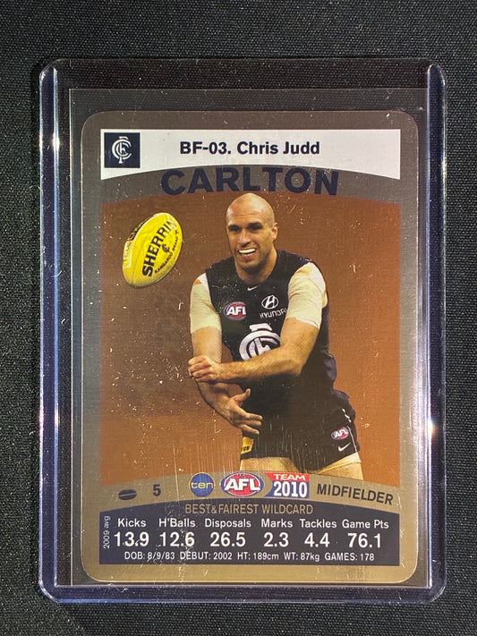 2010 Teamcoach CHRIS JUDD Best & Fairest Wildcard #3 Gold