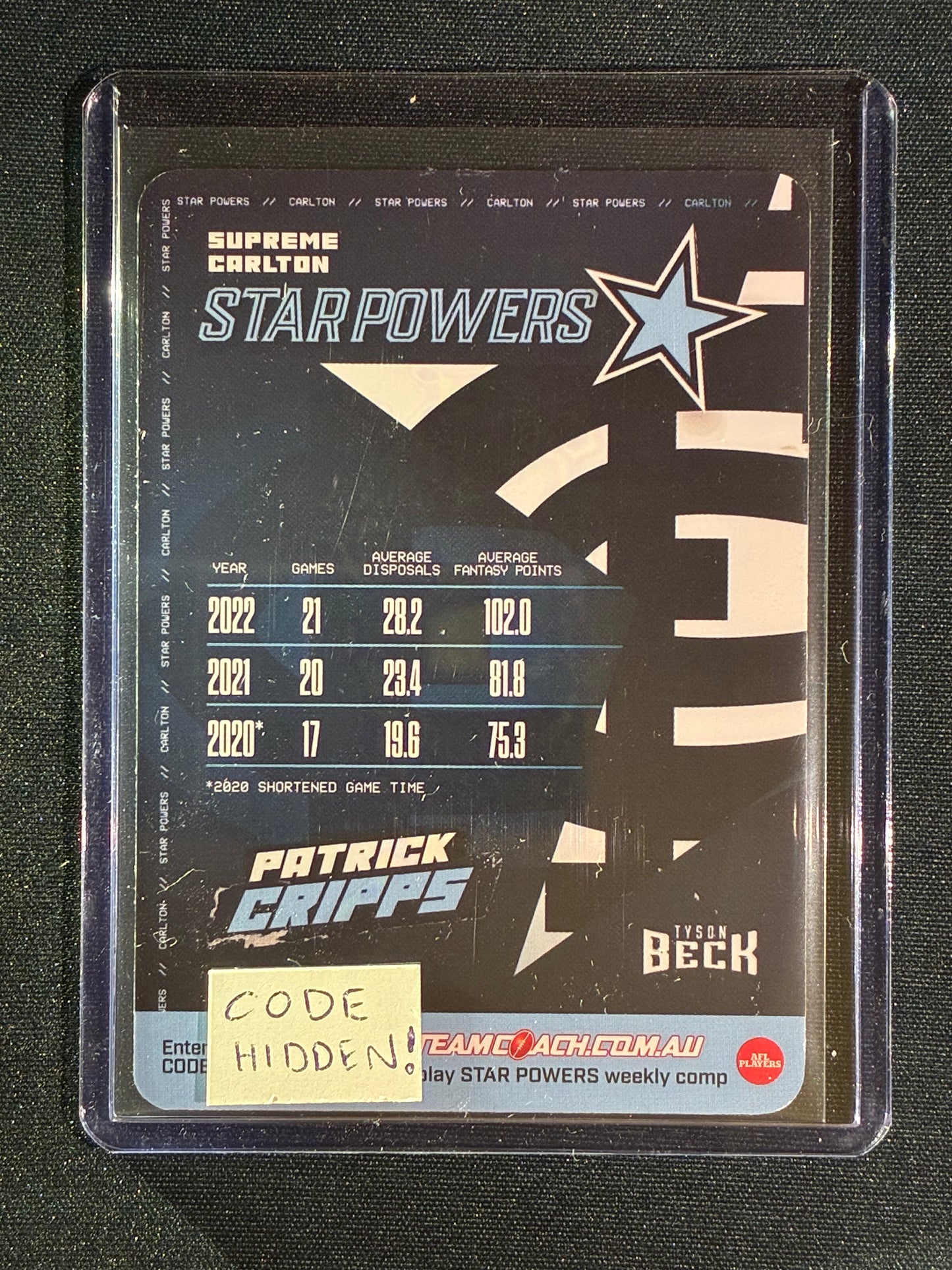 2023 Teamcoach PATRICK CRIPPS Star Powers Supreme Team #11
