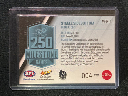 2022 Footy Stats Prestige STEELE SIDEBOTTOM 250 Milestone Games Platinum 004/195 #14