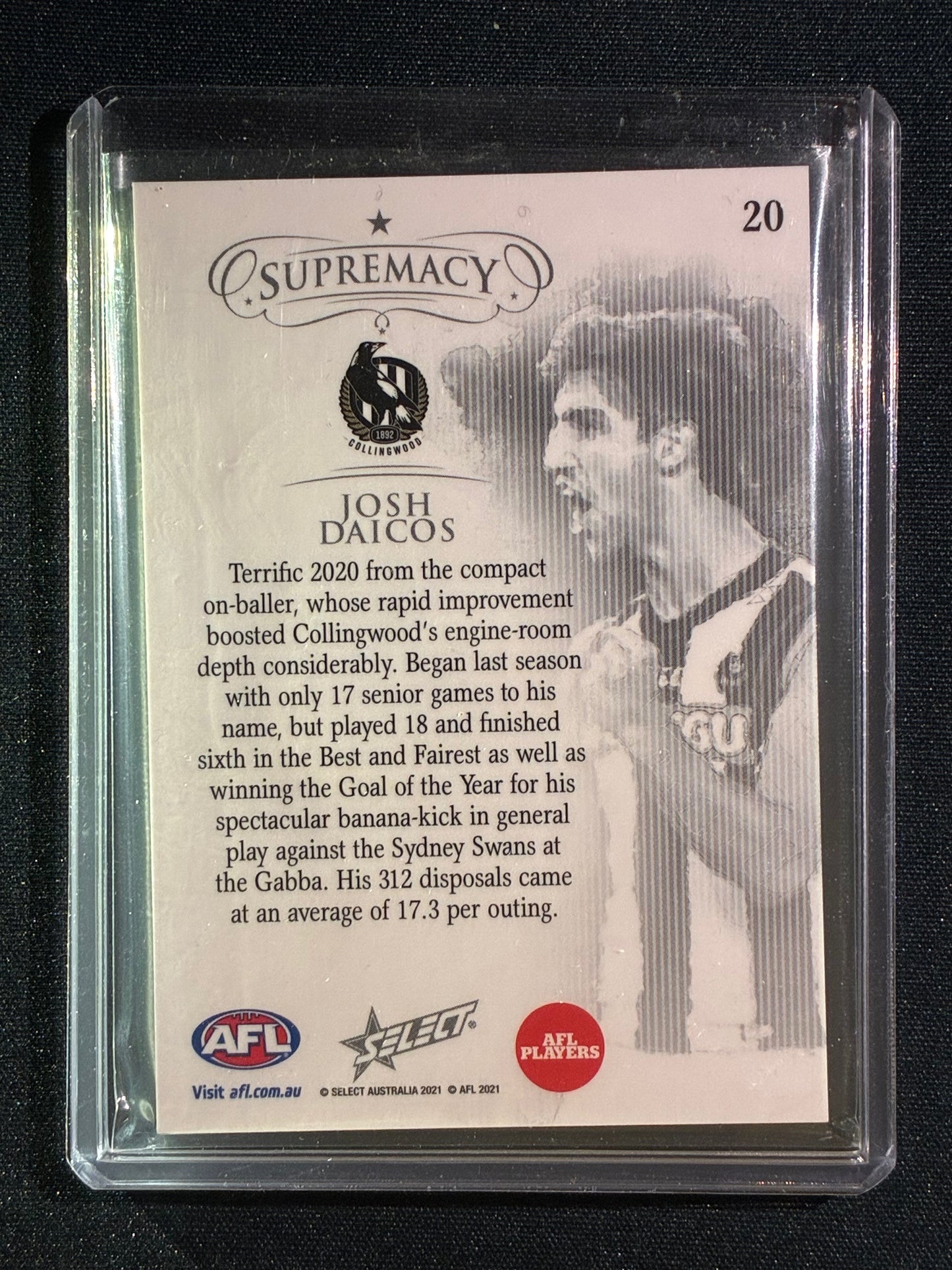 2021 Select Supremacy JOSH DAICOS Supremacy Base Red 05/45 #20