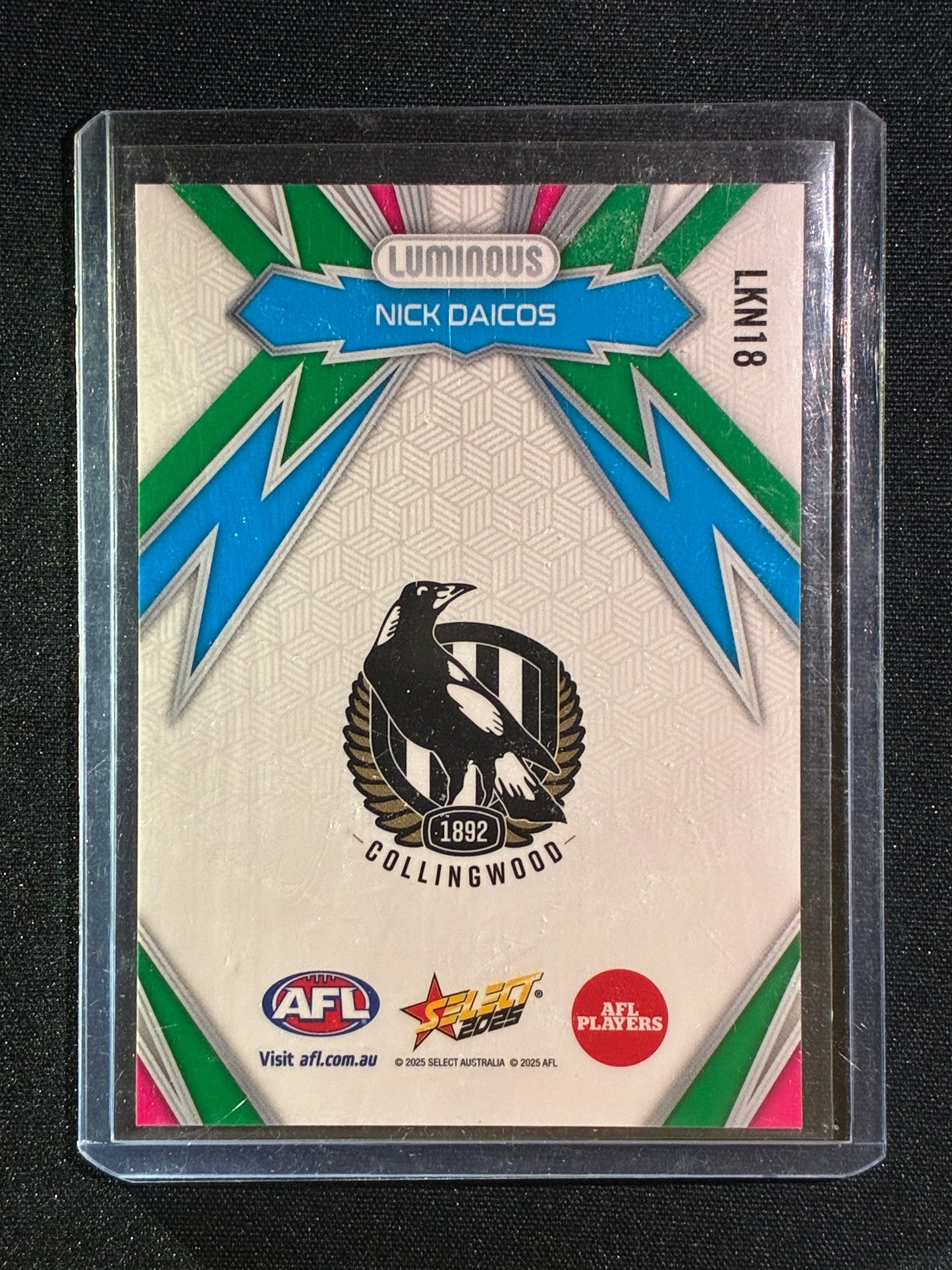2025 Select Footy Stars NICK DIACOS Luminous Thunderbolt Neon #18