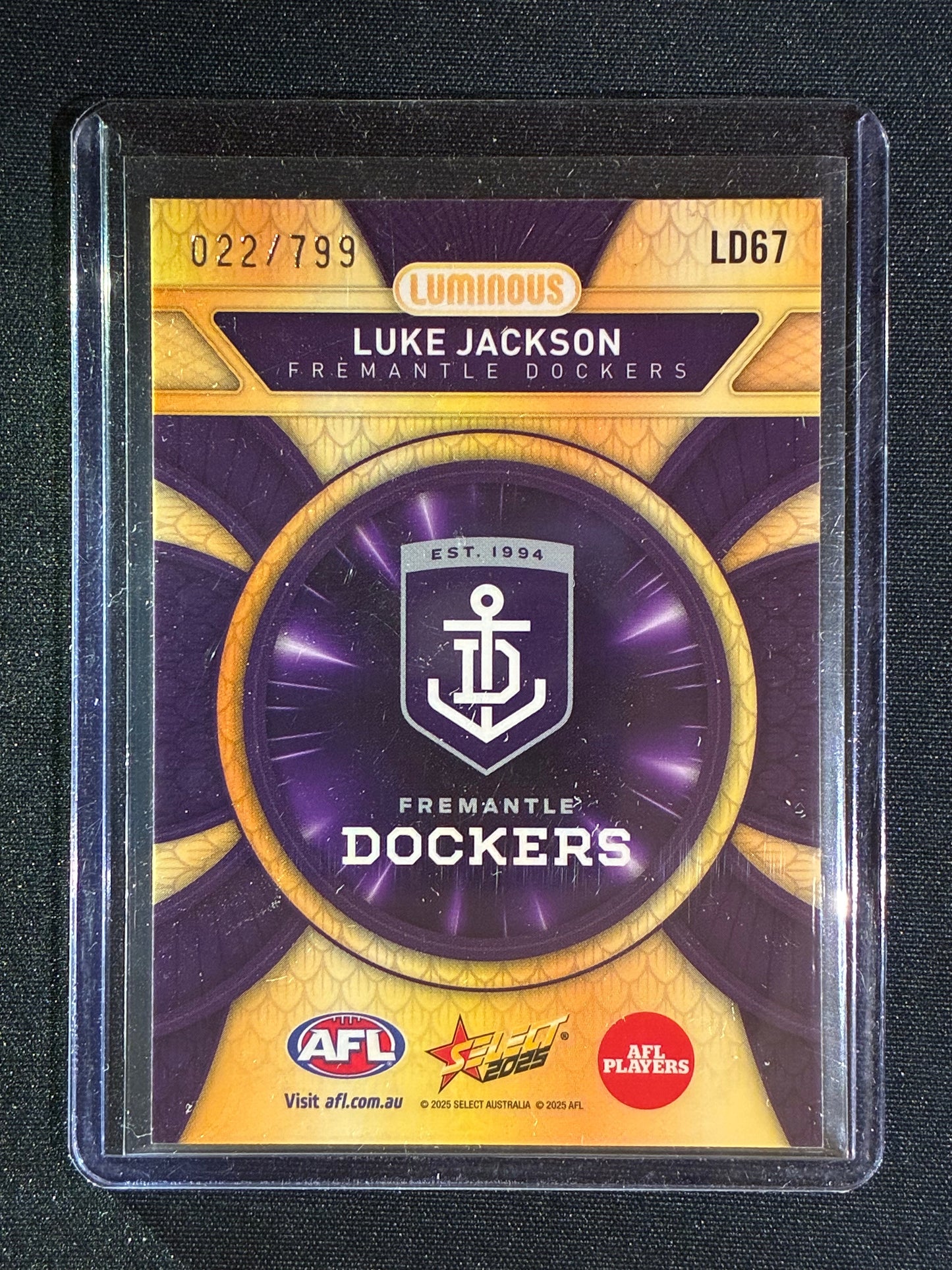 2025 Select Footy Stars LUKE JACKSON Luminous Dragon Scales 022/799 #67