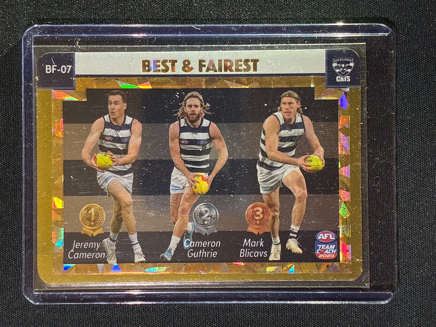 2023 Teamcoach JEREMY CAMERON GUTHRIE BLICAVS Best & Fairest Gold Cracked Ice #7