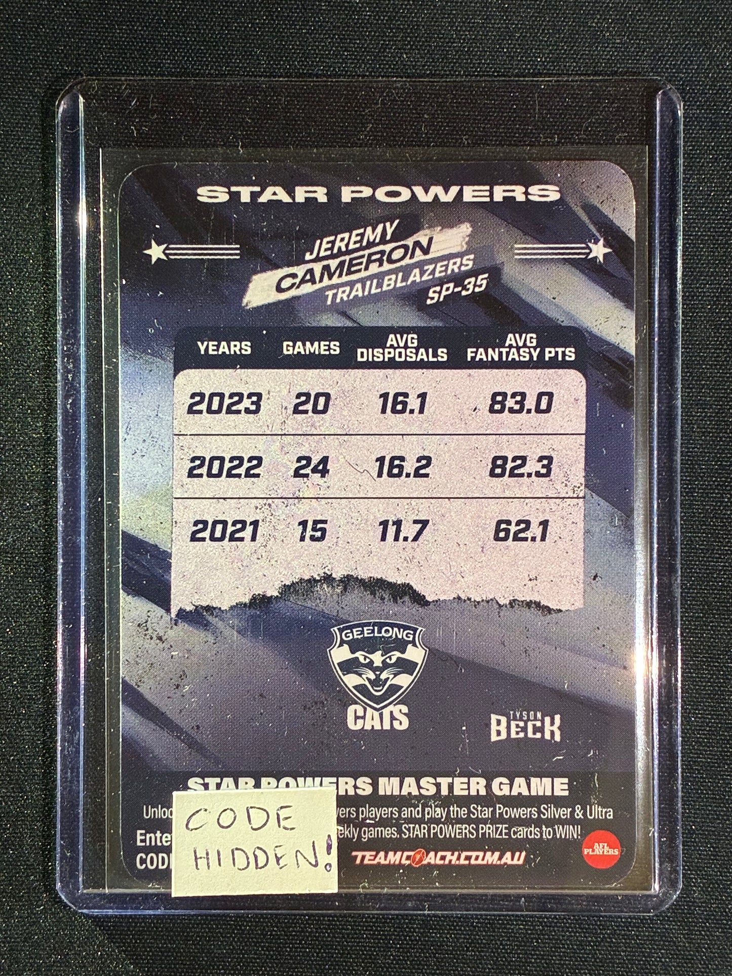 2024 Teamcoach JEREMY CAMERON Star Powers Trailblazer Team SP #35