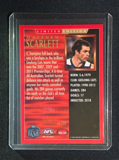 2023 Select Legacy MATTHEW SCARLETT Hall of Fame Limited Edition 106/290 #256