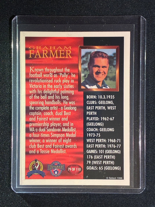 1996 Select GRAHAM "POLLY" FARMER Hall of Fame #79