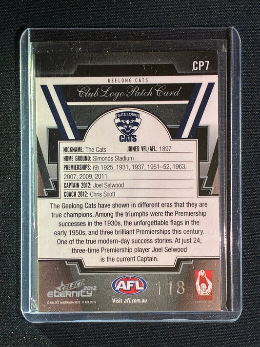 2012 Select Eternity JOEL SELWOOD Club Logo Patch Card 118/400 #7