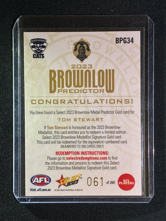 2023 Select Footy Stars TOM STEWART Brownlow Predictor Gold 061/260 #34