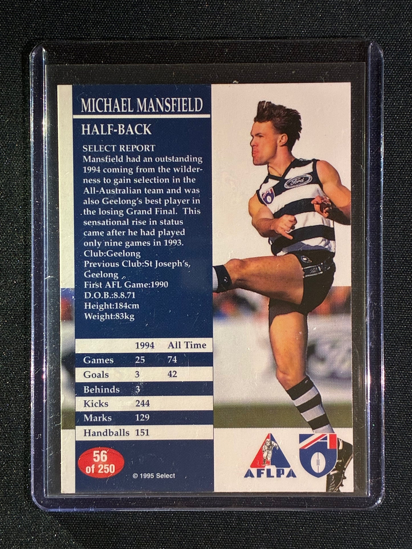 1995 Select MICHAEL MANSFIELD Base Signature Auto IP #56