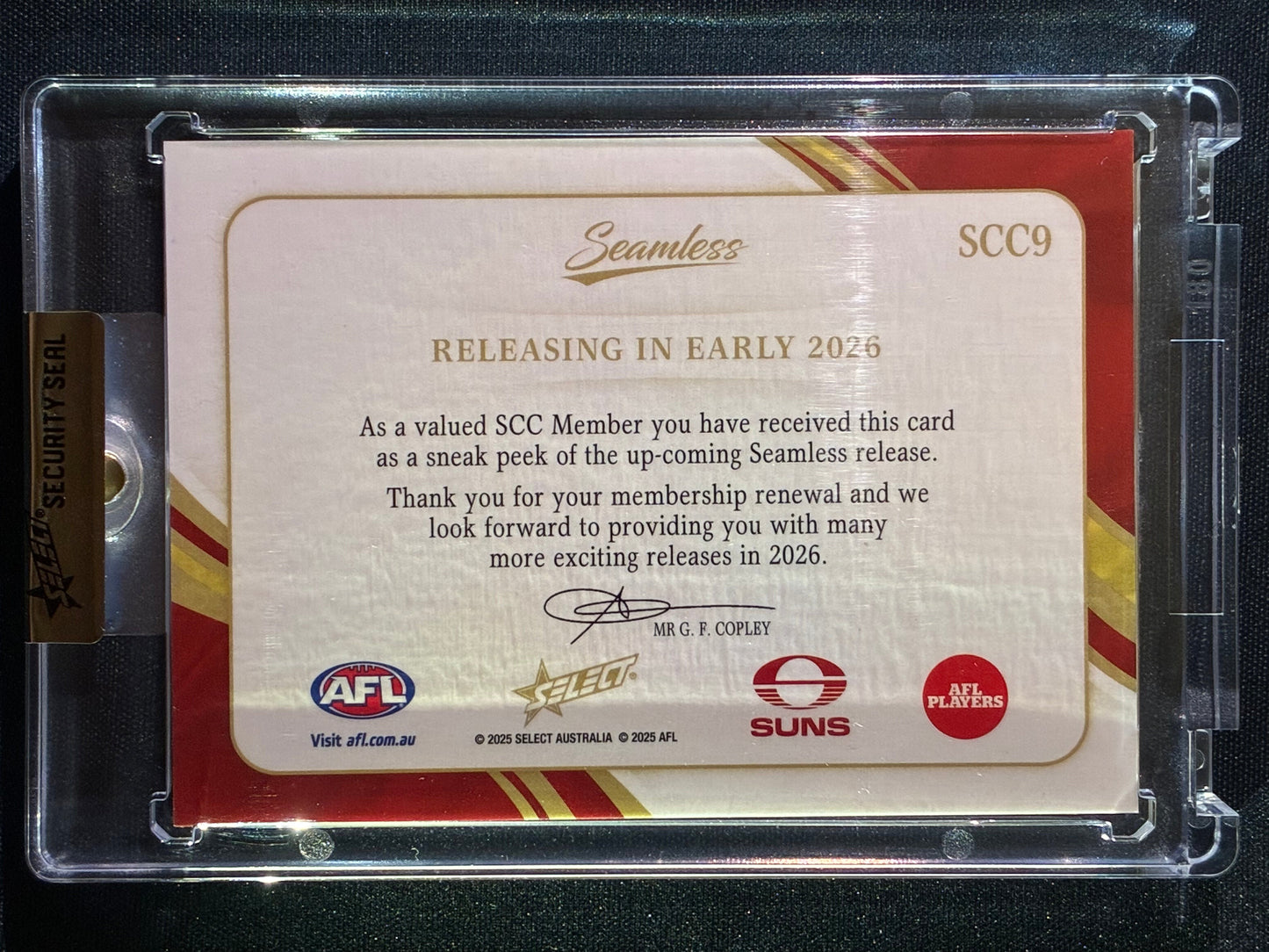 2025 Select Seamless NOAH ANDERSON Select Collector's Club Patch 23/70 #9