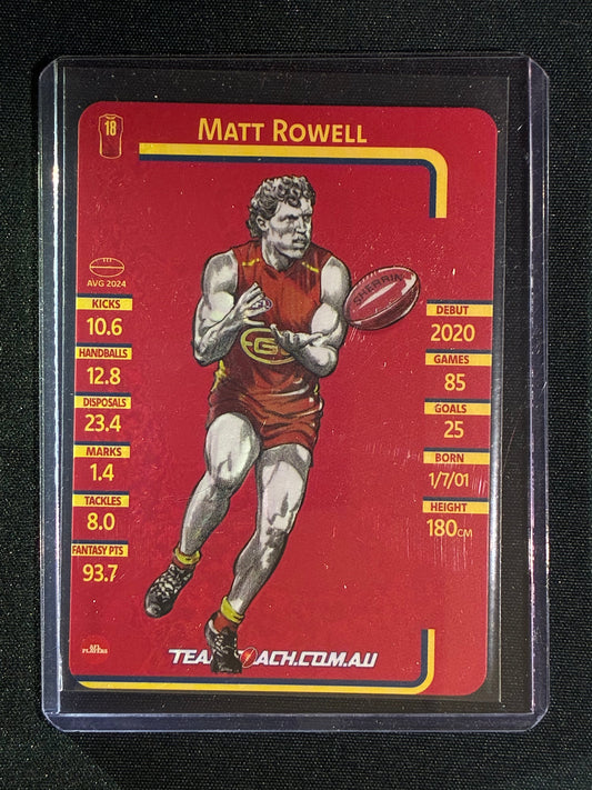 2025 Teamcoach MATT ROWELL Sculpture Wildcard Silver #8