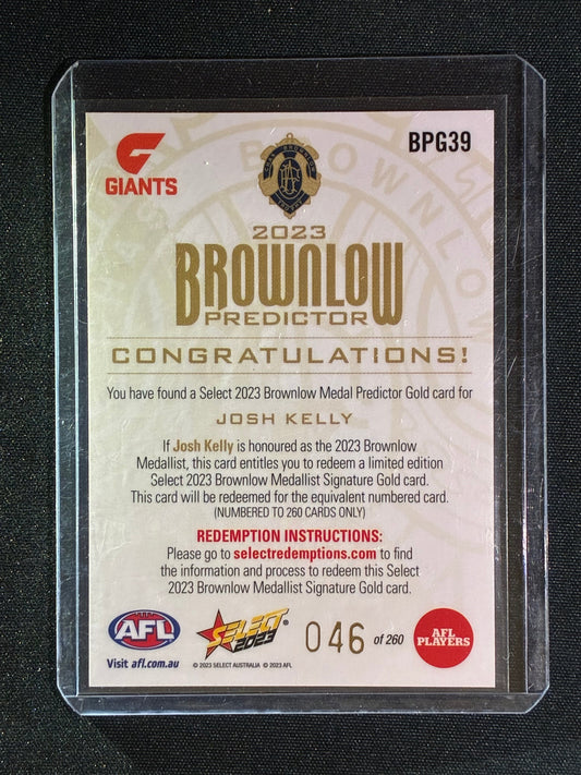2023 Footy Stars JOSH KELLY Brownlow Predictor Gold 046/260 #39