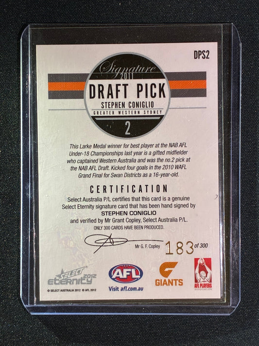 2012 Select Eternity STEPHEN CONIGLIO 2011 Draft Pick Signature 183/300 #2