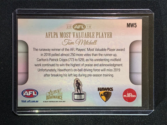2019 Select Dominance TOM MITCHELL Medal Winner 2018 AFLPA Most Valuable Player MVP #5