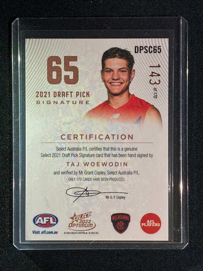 2022 Select Optimum TAJ WOEWODIN 2021 Draft Pick Signature Copper Bronze 143/170 #65