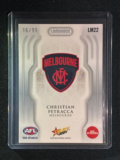 2024 Select Footy Stars CHRISTIAN PETRACCA Luminous Myriad Stained Glass 16/99 #22
