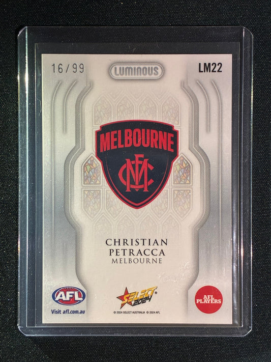 2024 Select Footy Stars CHRISTIAN PETRACCA Luminous Myriad Stained Glass 16/99 #22